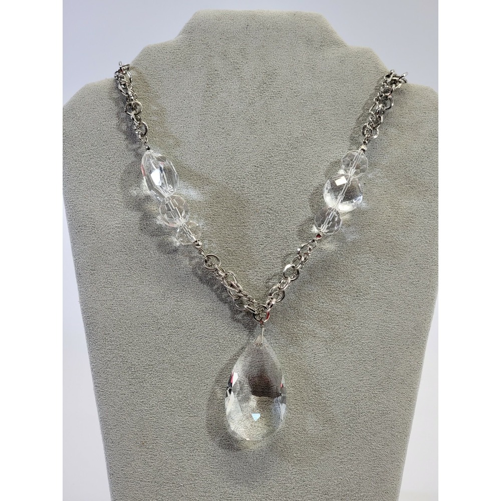 Name Brand Women's‎ Fashion Statement Silver Rhinestone Necklace Jewelry Sparkle
